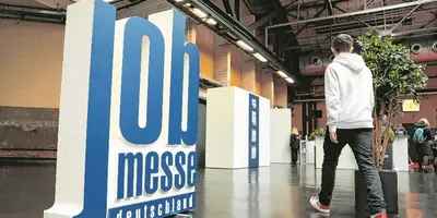 Eingangshalle einer Job-Messe